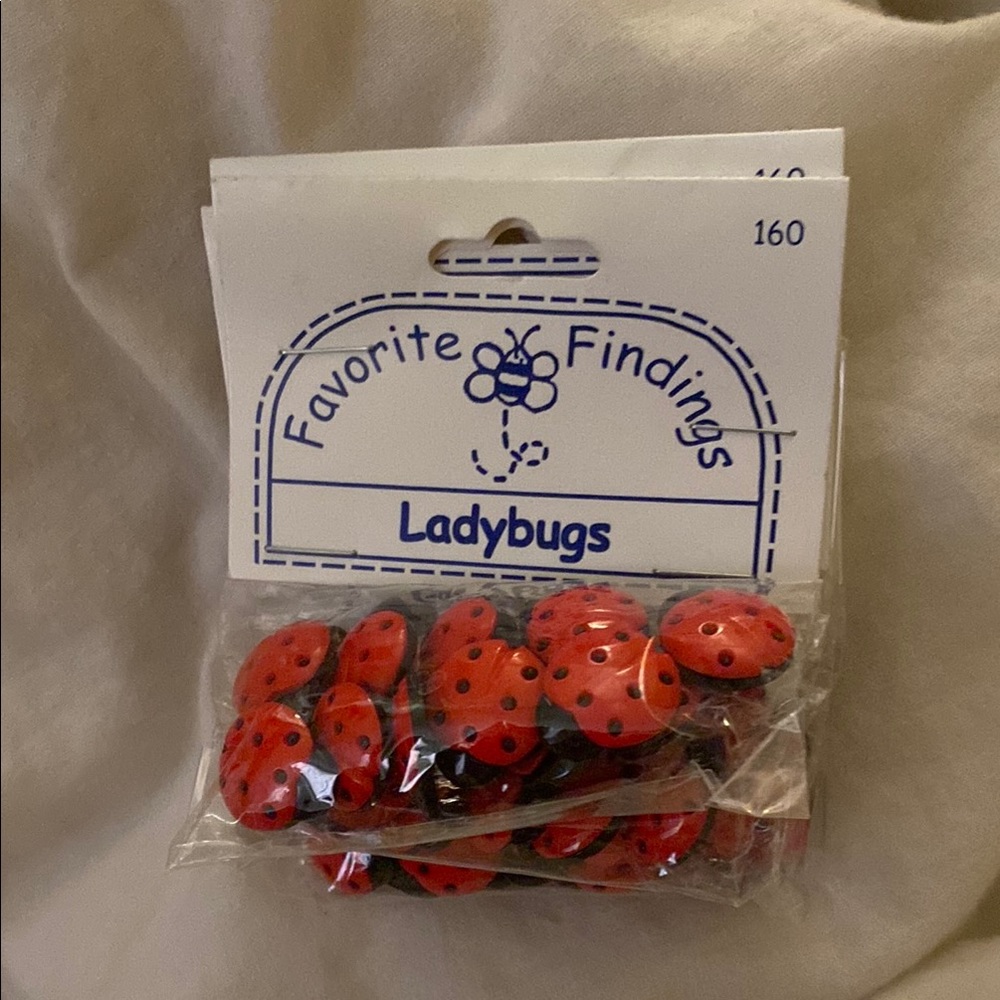 Favorite Findings Ladybug Button Pins